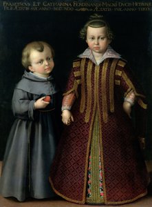 Francesco和Caterina de Medici（画布上的蛋彩画） 作者 克里斯托法诺·阿洛里